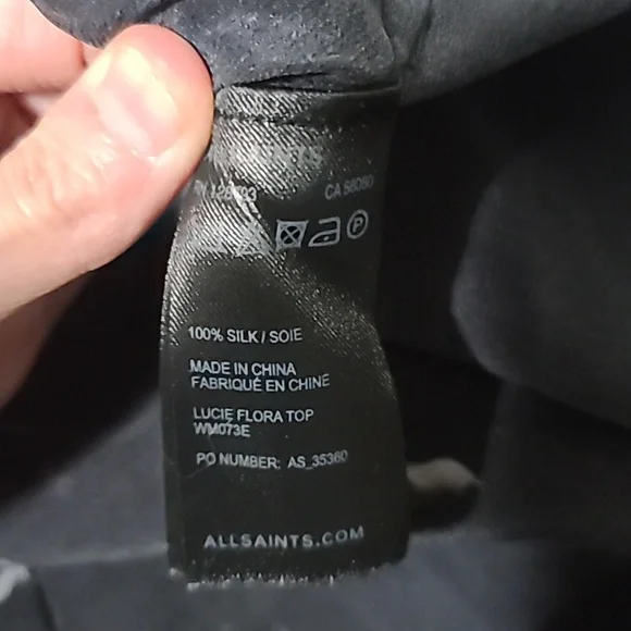 All Saints Lucie Silk Floral Top Shirt Size 2 - Picture 10 of 11